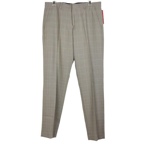 Perry Ellis Other - NWT Perry Ellis Plaid Check Modern Fit Straight Leg Tan Mens Pants